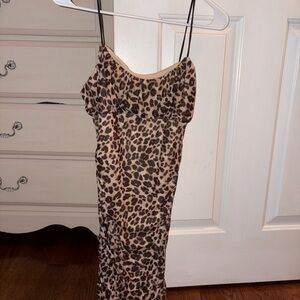 Streetwear Society Beige and Black Animal Print Dress